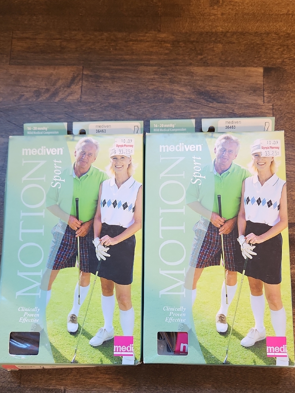 2 Pairs Mediven MOTION Sport Compression Socks Black Closed Toe Size L